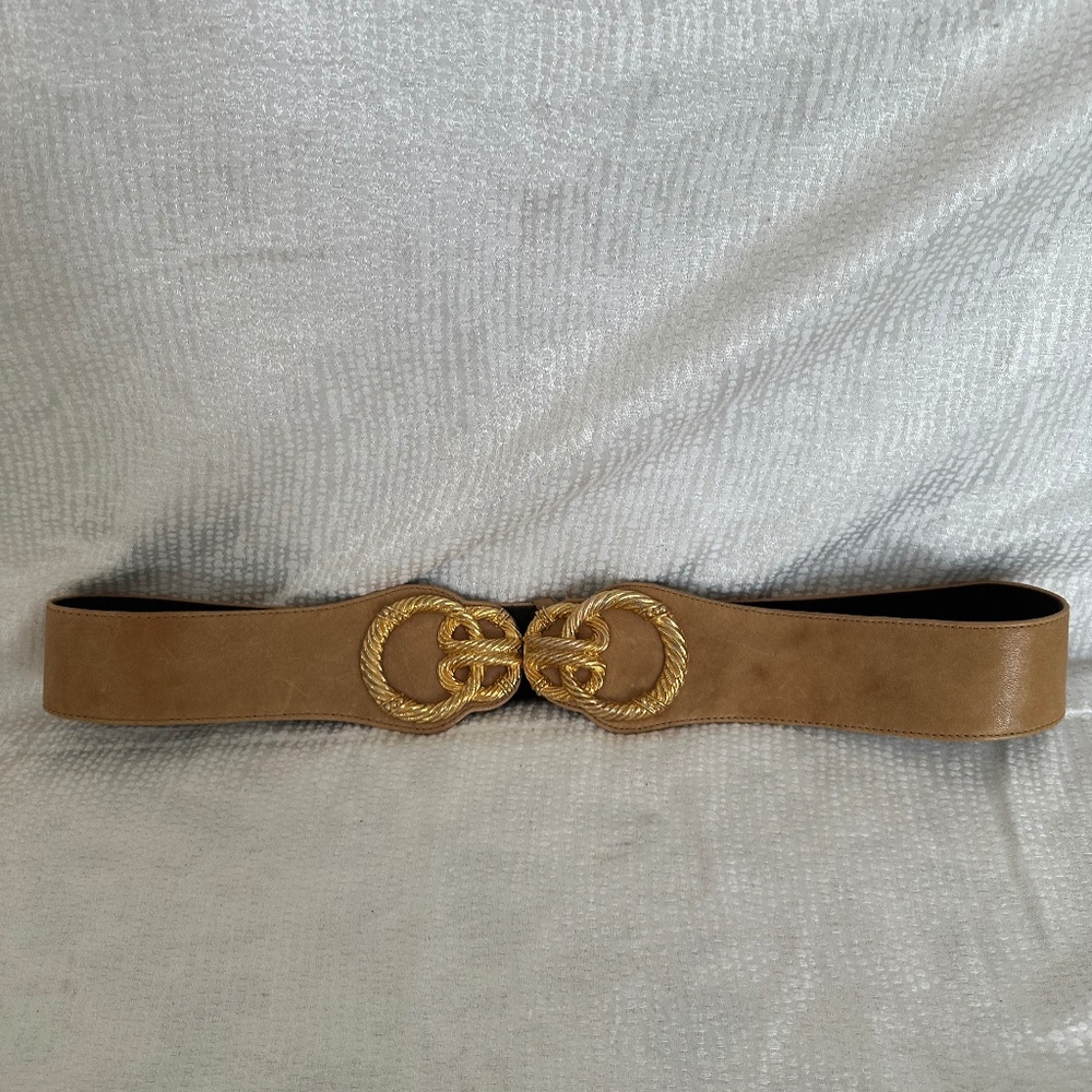 Raina, Wide Tan leather adjustable Belt